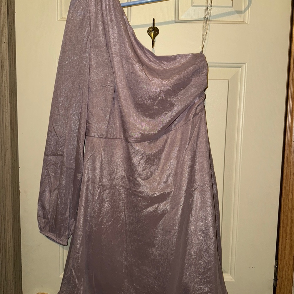 Andree by unit Elegant one shoulder Mauve Dress S